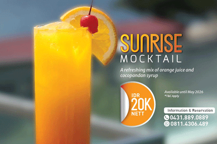 Sunrise Mocktail segar dingin, cuma 20K. Yuk coba hari!